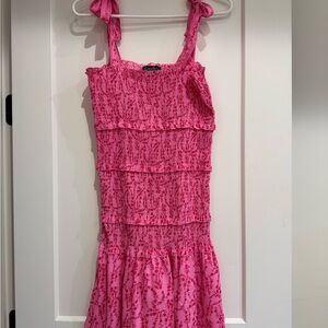 Hot Pink Tiered Smocked Summer Dress